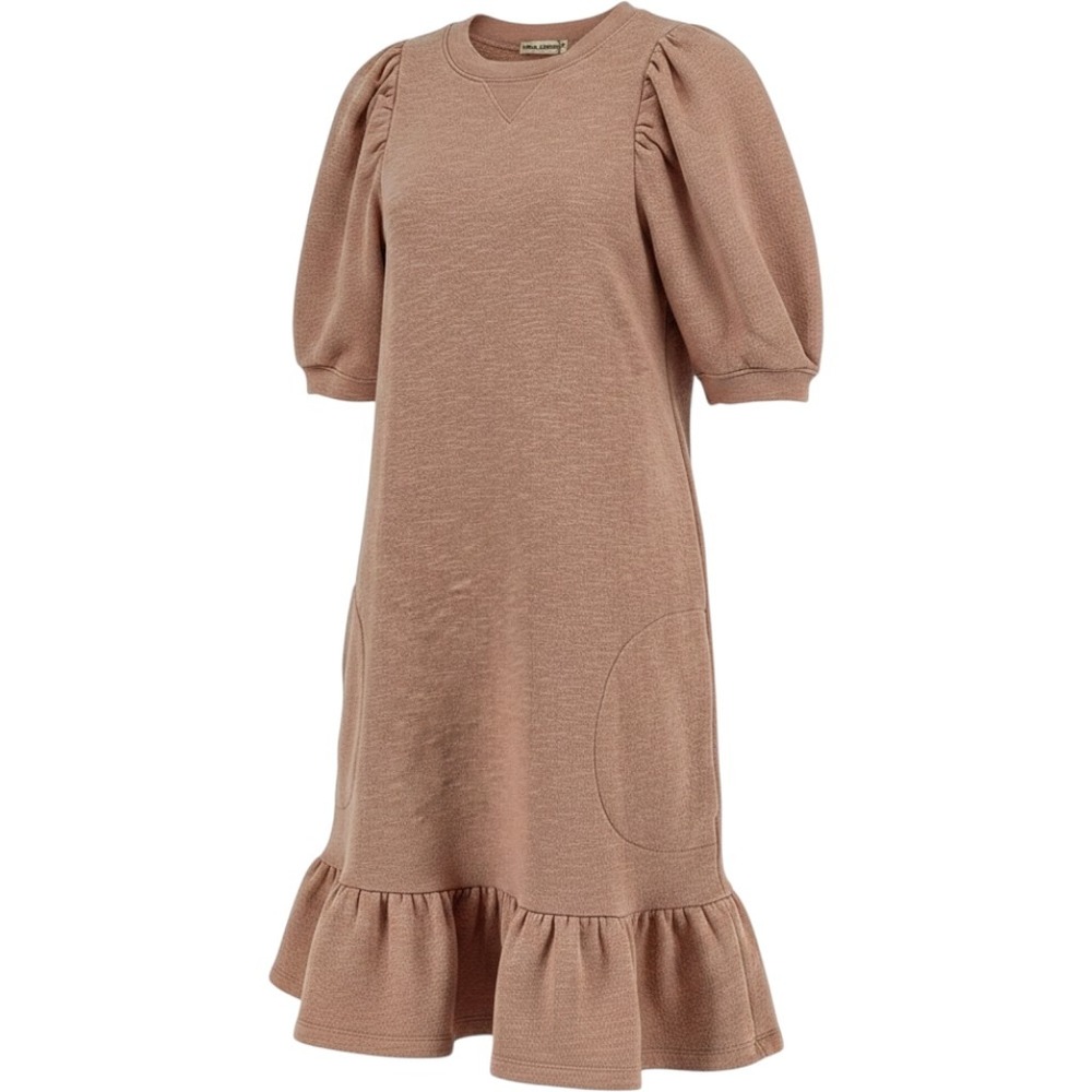 Ulla Johnson Women P XS Landry Ruffle Sweatshirt Mini Dress French Terry